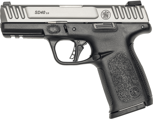 S&W SD40 2.0 40SW 4" FS 14-SH - SILVER SS SLIDE/BLACK POLYMER