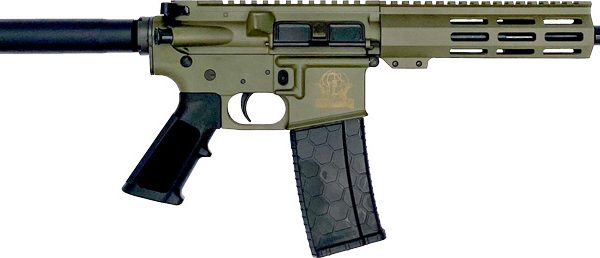 GLFA AR15 PISTOL 223 WYLDE - 7.5" NITRIDE BARREL OD GREEN