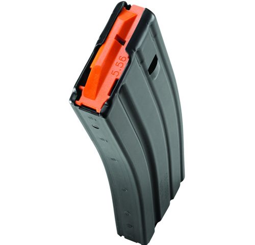 AR-15 MAGAZINE - BLACK W/ ORANGE FOLLOWER, 5.56/.223/300BLK, 30/RD, ALUMINUM