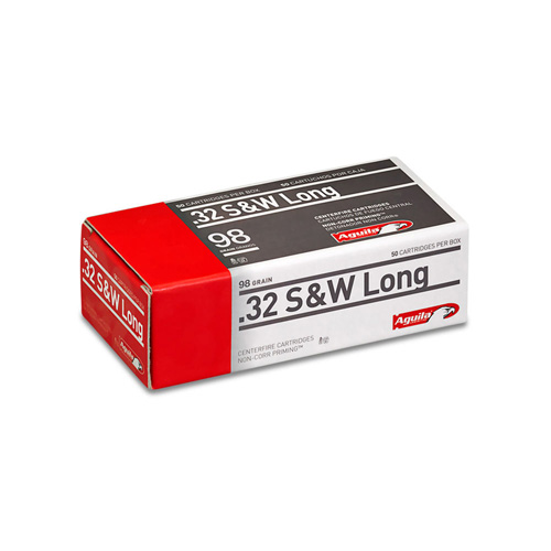 32 S&W LONG CENTERFIRE AMMUNITION, LEAD ROUND NOSE , 98GR - 50 ROUNDS