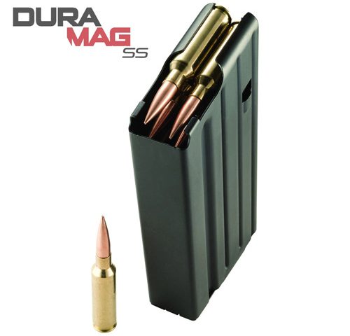 AR-10 MAGAZINE - BLACK W/ BLACK FOLLOWER, 308/7.62/6.5 CREEDMOOR, SR25 PATTERN, STAINLESS STEEL