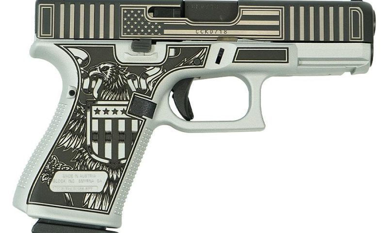 Https3A2F2Fmedia.chattanoogashooting.com2Fimages2Fproduct2FGLPA195S203TTAB2Fglock G19 Gen5 9mm 15rd Trump Take America Back 0002 Right