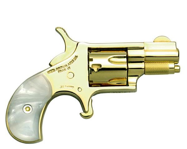 NAA Gold Plated .22 S Handgun .22 S 5rd Capacity 1.13" Barrel Gold with Pearl Grips
