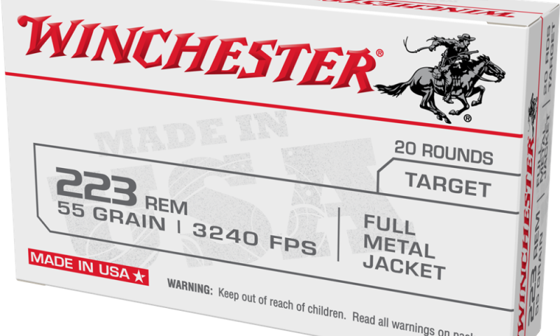 Winchester Target Rifle Ammunition .223 Rem 55 gr. FMJ 3240 fps 20/ct