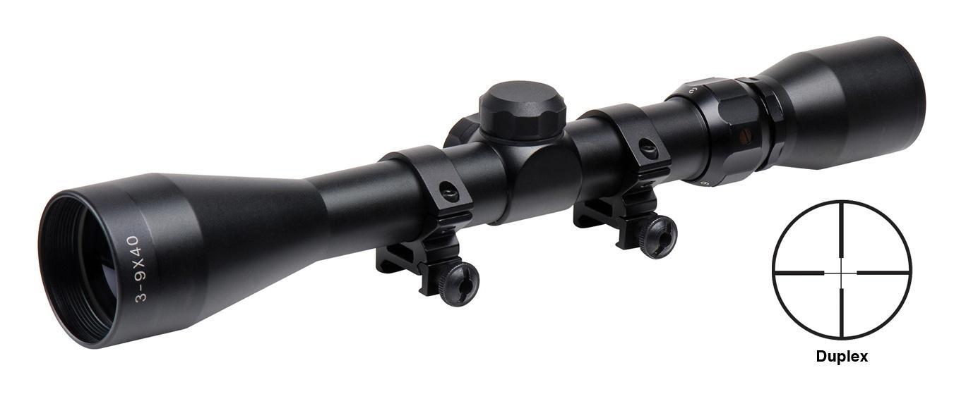 Truglo Trushot Rifle Scope w/Weaver Style Rings - 3-9x40mm 11.52-37.7' 3.15-3.94" Matte