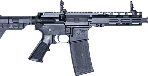 ATI MILSPORT 5.56 7.5" PSTL 7.5" MLOK, FLIP UPS, BLADE BRACE 1-30RD MAG