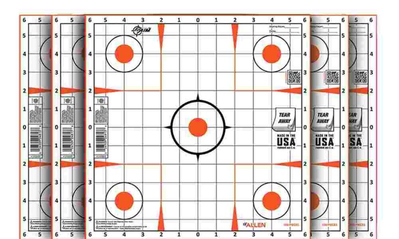 Allen EZ Aim Paper Targets 12" Peel Away Grid Orange and White 100 Pack