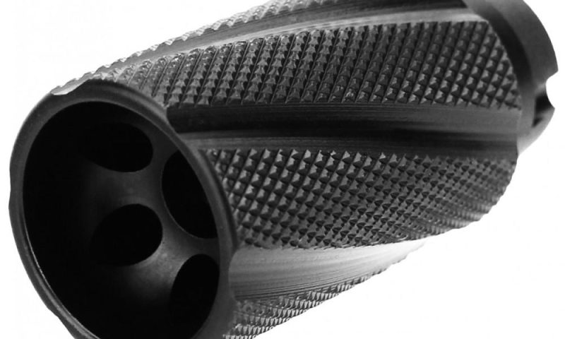Tacfire Knurled Linear Compensator Flash & Concussion Forwarder 7.62x39 14x1 LH Black