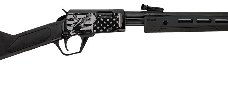 Rossi RP22181SYEN18 RP22 22 LR 15+1 18" Black Polished Alloy Steel Barrel, Black w/Engraved Eagle & US Flag Aluminum Receiver, Black Synthetic Fixed Stock