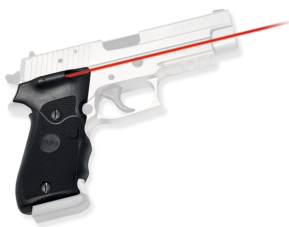 Crimson Trace 011100 Lasergrips Fits Sig Sauer P220, Red Laser 633nM Wavelength 5mW Output, Black Polymer